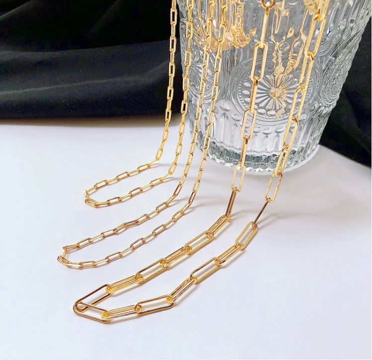Square Boyfriend Paperclip Chain Necklace in Gold | Medley Jewellery